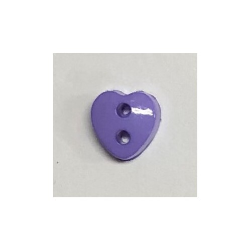 Button - 6mm Heart Purple