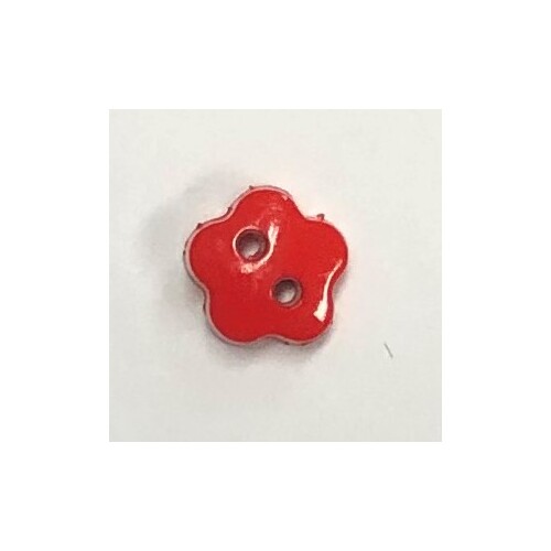 Button - 6mm Flower Red