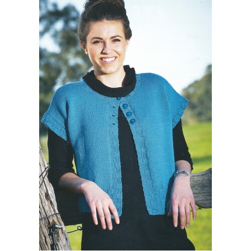 363L - Sleeveless Cardigan in 5 Ply