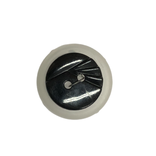 Button - 15mm round black embelished button