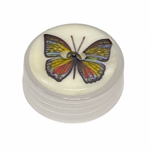 Button - 18mm Butterfly Pearl