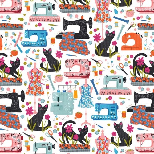 "Purrfect Stitches" fabric collection