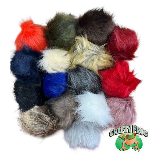 12 cm Faux Fur Pom Poms – Pre-Sewn Press Stud Attachment