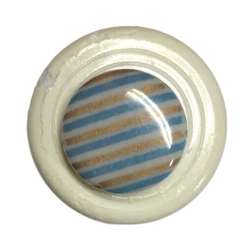 Button - 19mm White/Blu/Gold