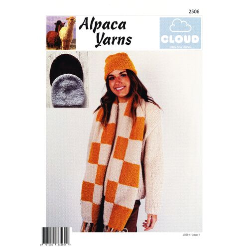 2506 - Alpaca Yarns Cloud Check Scarf & Beanie