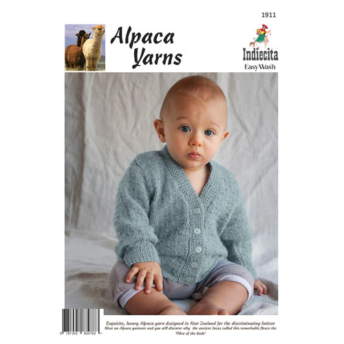 1911 - Alpaca Yarns Indiecita Easy Wash Baby's Cardigan Knitting Pattern