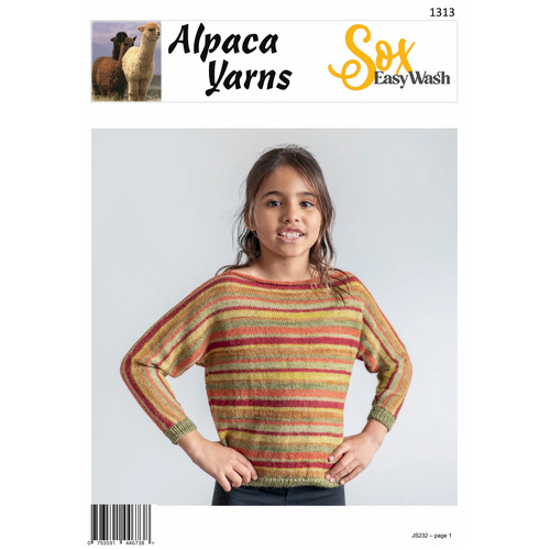 1313 - Alpaca Yarns Sox Easy Wash Stripe Jumper Knitting Pattern