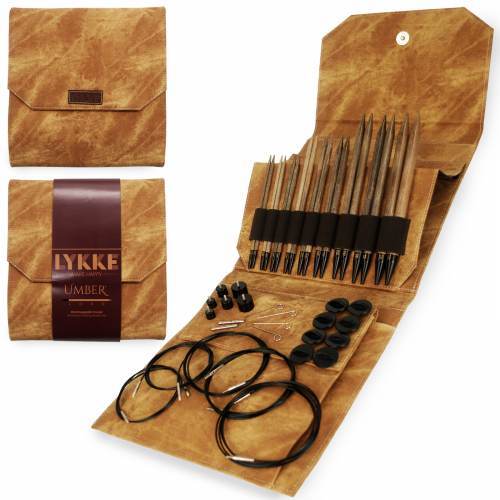 LYKKE Crafts Umber Long Interchangeable Needle Set - Tan Fabric