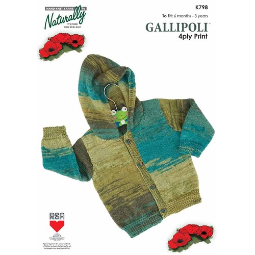 K798 - Hooded Jacket in Gallipoli 4 Ply Print