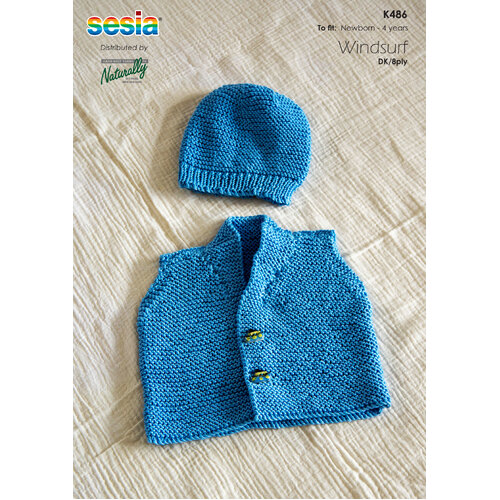 K486 - Garter Stitch Vest & Hat