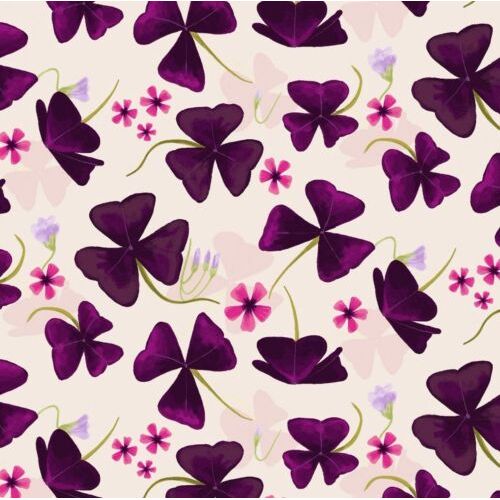 Fat Quarter - Amethyst Garden - Shamrock on Cream 