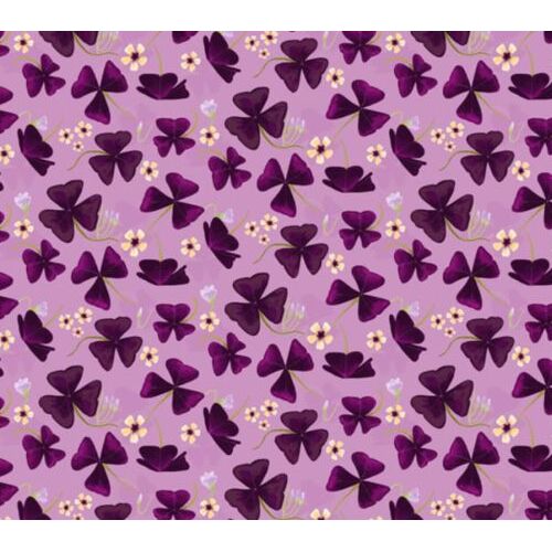 Fat Quarter - Amethyst Garden - Shamrock on Purple