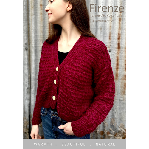 CY297 – Firenze Rhubarb Cardigan Knitting Pattern