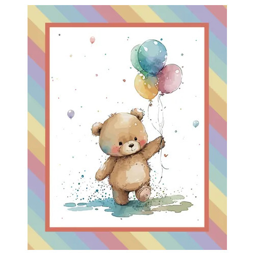 Cot Panel Bear Balloon DV6130