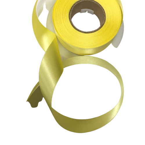 25mm Pale Yellow Dbl Sided Polyester Ribbon