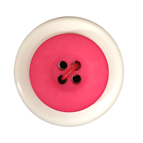 Button - 19mm 4 Hole Matt Hot Pink