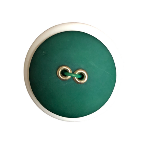 Button - 22mm Sew Through 2/H Rivet - Dark Green