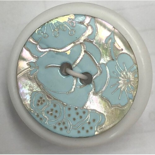 Button - 23mm Shell Pale Blue