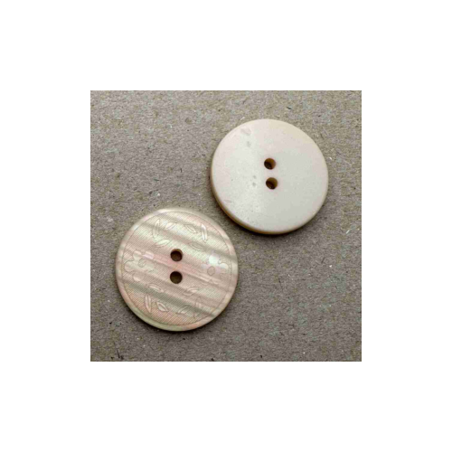 Button - 18mm 2 Hole Laser Etched Floral 56 Light Brown