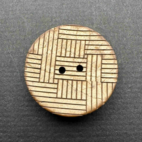 Button - 23mm 2 Hole Coconut Checked