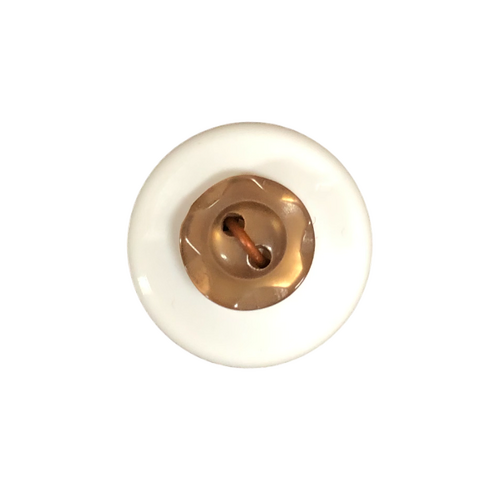 Button - 10mm  2/H Petal Edge - Brown