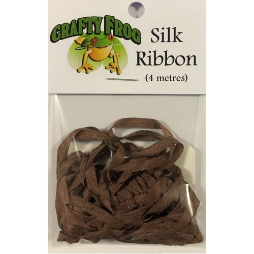 Silk Ribbon - 3mm Brown (4mtr pack)