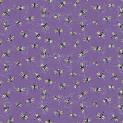 Fabric Piece - Botanical Journal Y3242-27 Purple 20cm x 110cm