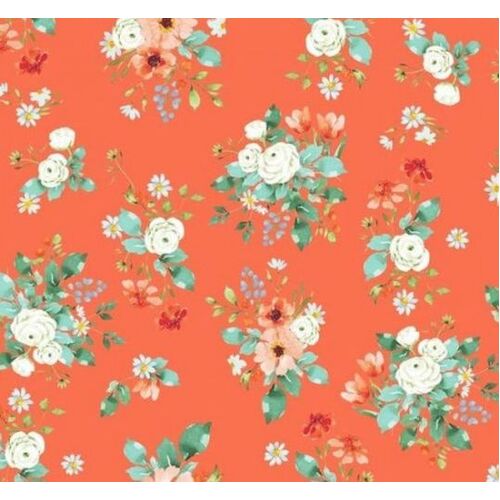 Fabric - Bloom Wildly - Bouquet - Orange