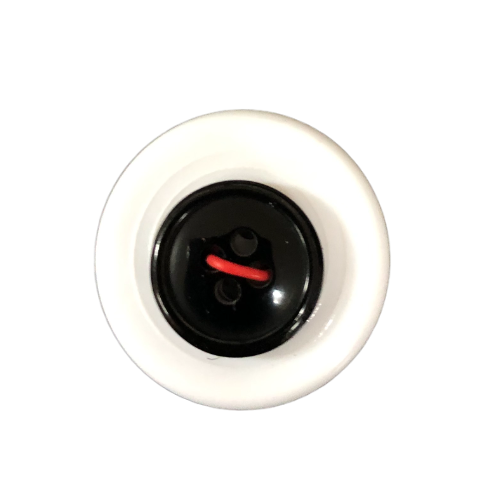 Button - 14mm Round 4 Hole Black