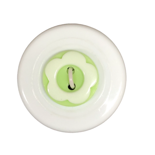 Button - 13mm Flower - Light Green