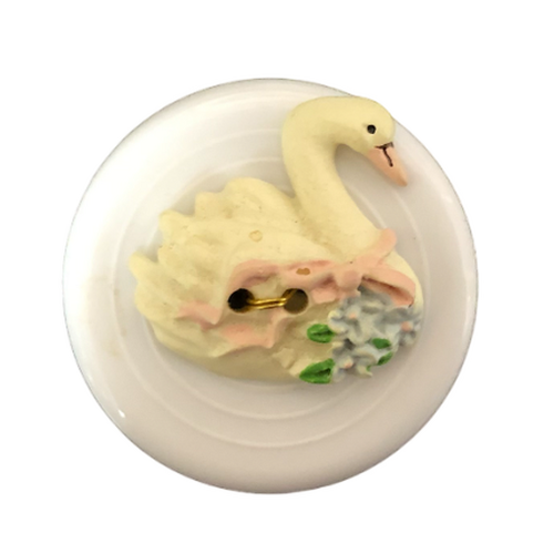 Button - 21mm Cream Swan