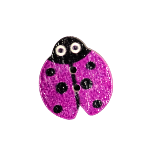 Button - 19mm Ladybug - Fuchsia