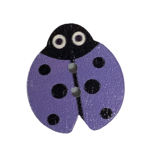 Button - 19mm Ladybug - Lavender