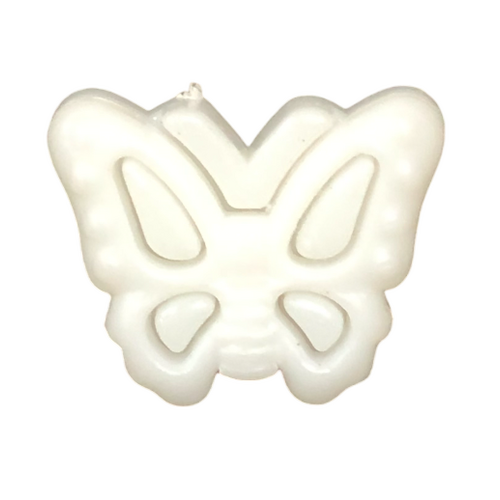 Button - 15mm Butterfly - White/White